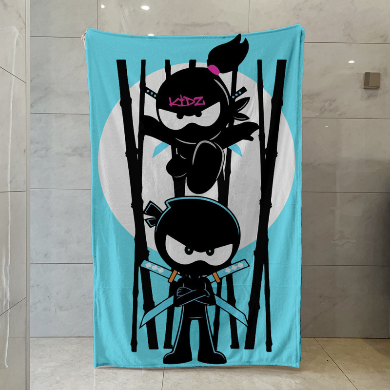 Ninja Kidz Kis Ninja Perifériás Egyoldalas Flanel Takaró, Meleg Kanapétakaró, Puha