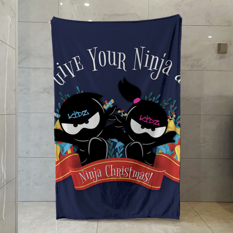 Ninja Kidz Kis Ninja Perifériás Egyoldalas Flanel Takaró, Meleg Kanapétakaró, Puha