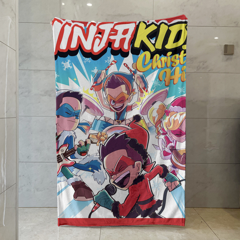 Ninja Kidz Kis Ninja Perifériás Egyoldalas Flanel Takaró, Meleg Kanapétakaró, Puha