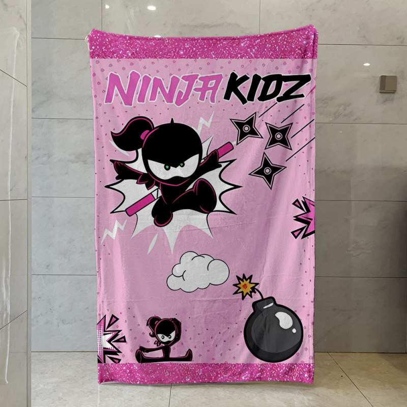 Ninja Kidz Kis Ninja Perifériás Egyoldalas Flanel Takaró, Meleg Kanapétakaró, Puha