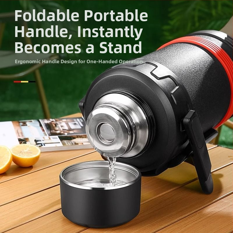 Мъжки чайник за съхранение на топлина от неръждаема стомана за пътуване в кола, с изключително дебел, нисък кей, 316, голям капацитет, Qihu