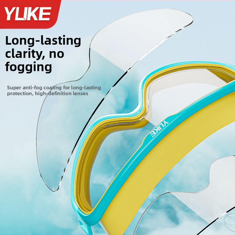 Детски очила за плуване с голяма рамка, HD, водоустойчиви, против замъгляване, за момчета, гмуркане, професионална шапка за плуване, костюм за момичета, очила за плуване