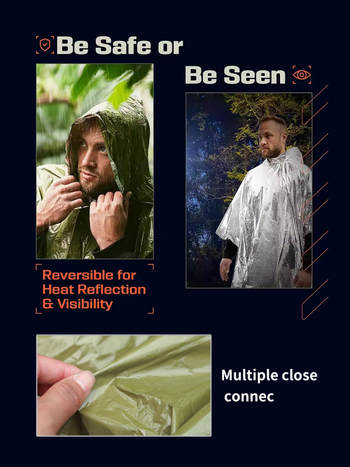 Αδιάβροχο εξωτερικού χώρου έκτακτης ανάγκης Pe Αλουμινένια μεμβράνη μόνωσης Αδιάβροχο Πεζοπορία Αναρρίχηση Ποδηλασία Κάμπινγκ Σκηνή Πόντσο Υπνόσακος