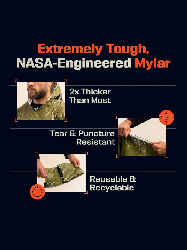 Kültéri vészhelyzeti esőkabát Pe alumínium fólia szigetelő esőkabát túrázáshoz, hegymászáshoz, kerékpározáshoz, kempingezéshez, poncsóhoz, sátorhoz, hálózsákhoz
