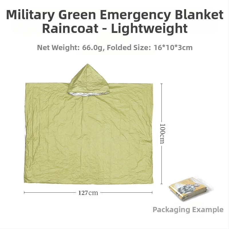 Kültéri vészhelyzeti esőkabát Pe alumínium fólia szigetelő esőkabát túrázáshoz, hegymászáshoz, kerékpározáshoz, kempingezéshez, poncsóhoz, sátorhoz, hálózsákhoz