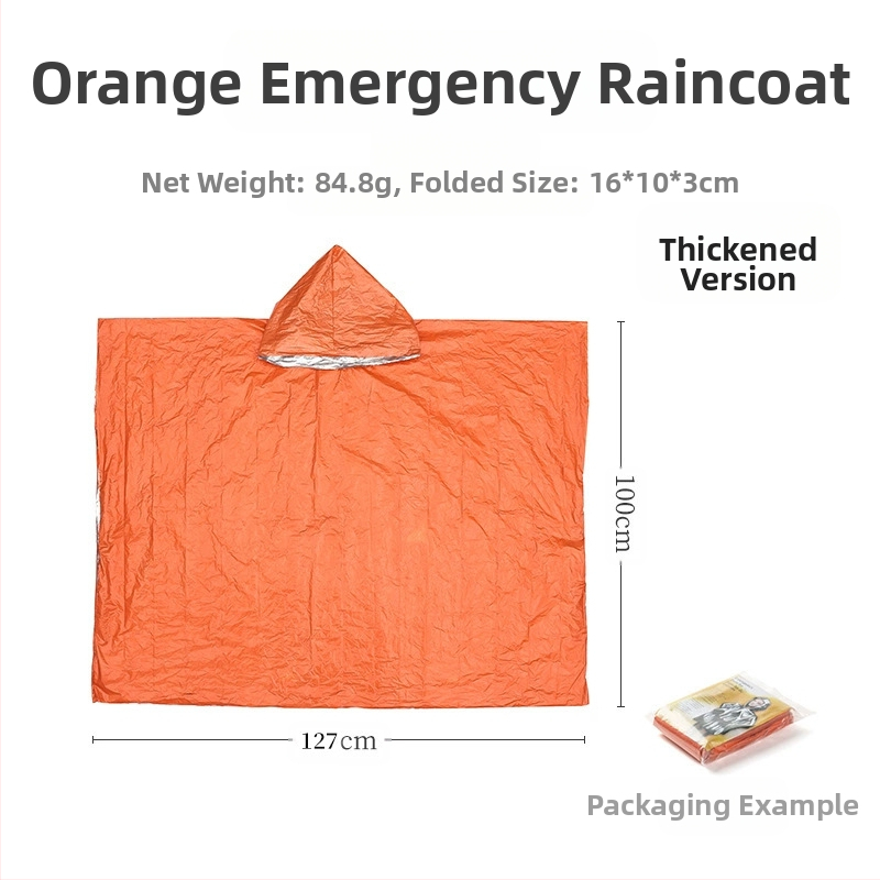 Kültéri vészhelyzeti esőkabát Pe alumínium fólia szigetelő esőkabát túrázáshoz, hegymászáshoz, kerékpározáshoz, kempingezéshez, poncsóhoz, sátorhoz, hálózsákhoz