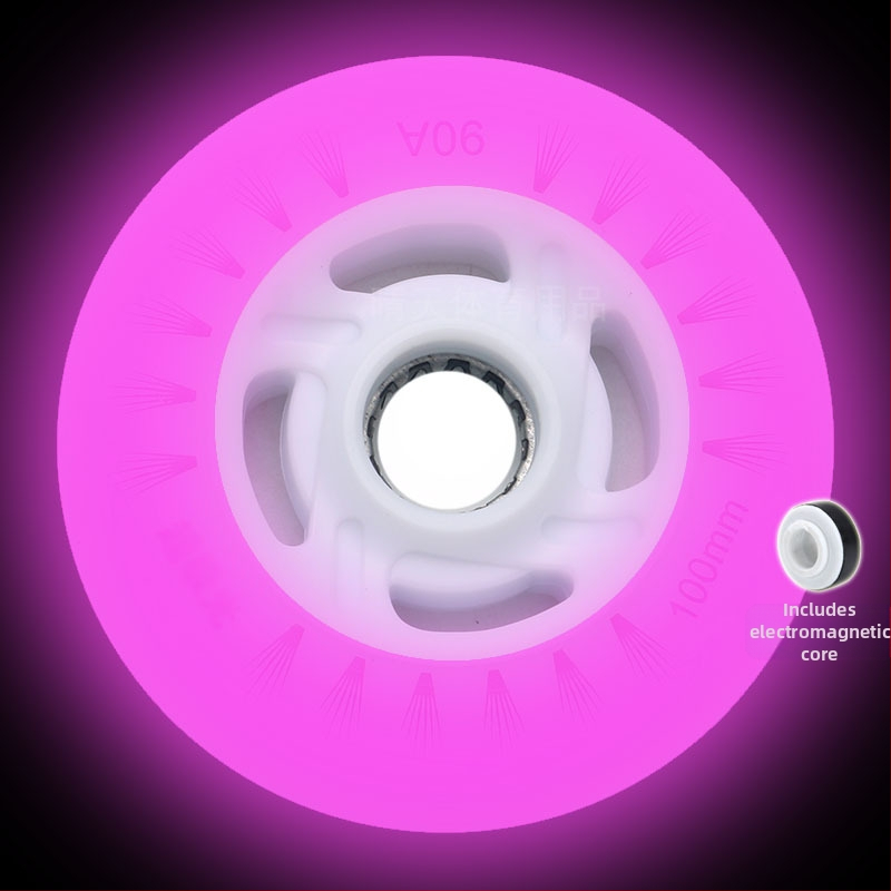 Riedučiai vaikams, šviečiantys ratukai, tiesios eilės, suaugusiųjų riedučiai, PU90, greitasis čiuožimas, 100 mm, 110 mm