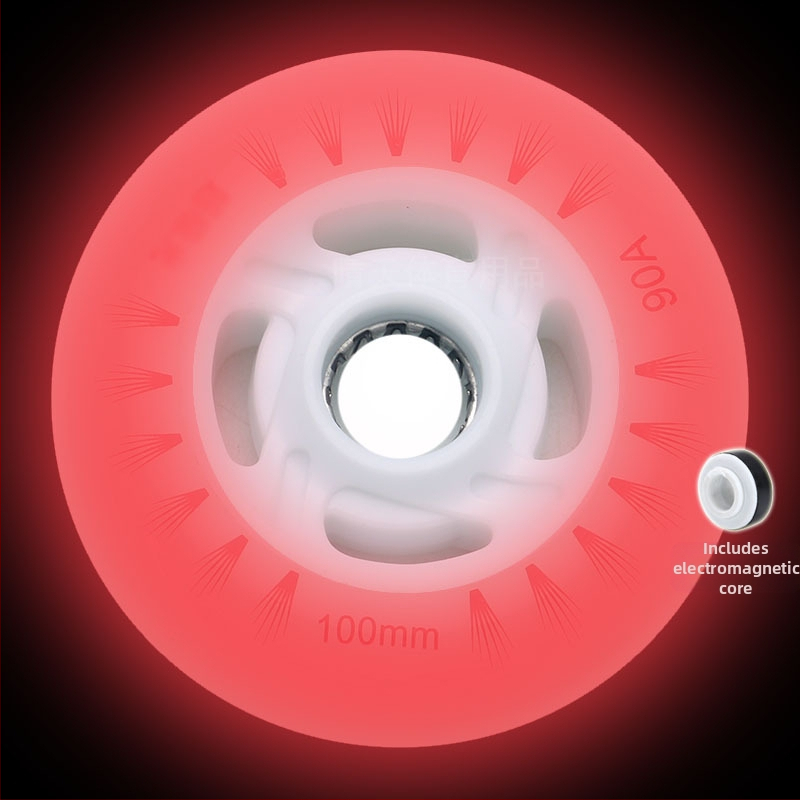 Riedučiai vaikams, šviečiantys ratukai, tiesios eilės, suaugusiųjų riedučiai, PU90, greitasis čiuožimas, 100 mm, 110 mm