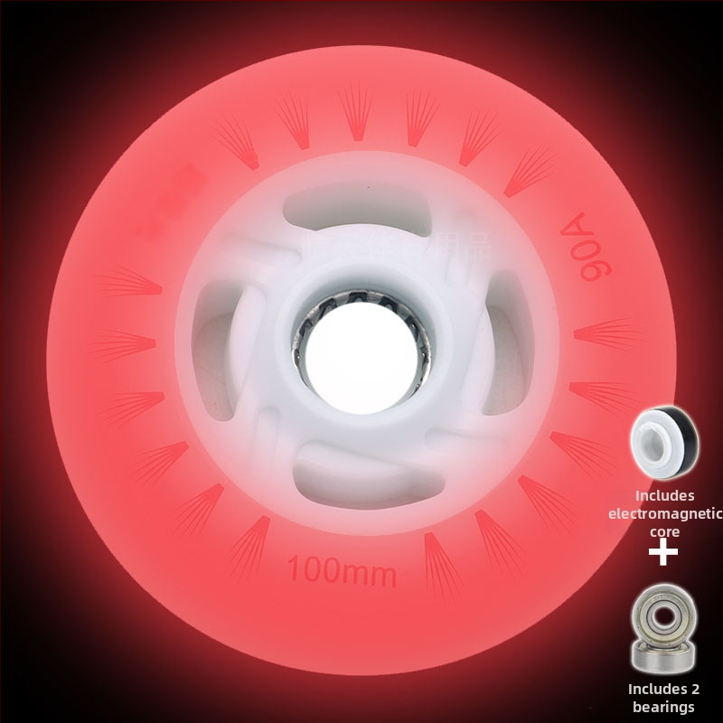 Riedučiai vaikams, šviečiantys ratukai, tiesios eilės, suaugusiųjų riedučiai, PU90, greitasis čiuožimas, 100 mm, 110 mm