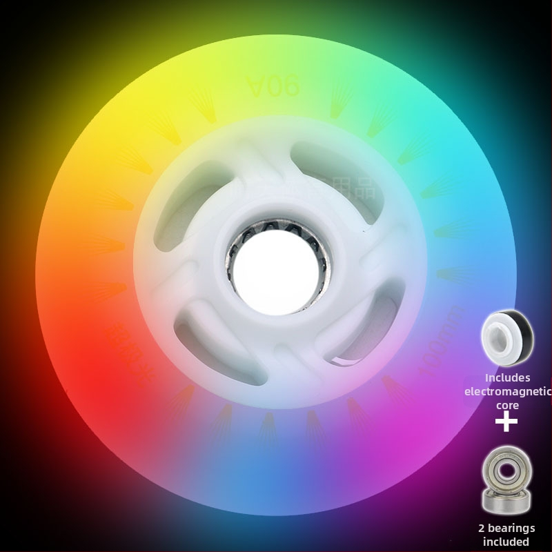 Riedučiai vaikams, šviečiantys ratukai, tiesios eilės, suaugusiųjų riedučiai, PU90, greitasis čiuožimas, 100 mm, 110 mm