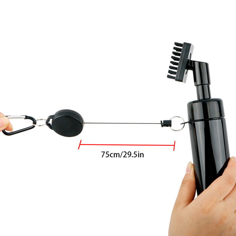 Határokon átnyúló népszerű külkereskedelmi golfkefe-tisztító spray-golyós törlőkendő-tisztító kefe teleszkópos húzógyűrűs golyóskefe-gyár