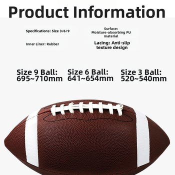 № 9 Американски футбол Стандартен размер за възрастни № 9 Младежки размер № 6 Детски размер № 3 Trendy Fitness