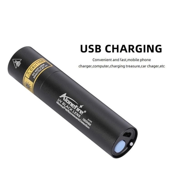 Επαναφορτιζόμενος φακός επιθεώρησης χαρτονομισμάτων με μαύρο καθρέφτη 365 μωβ φως, υπεριώδης λυχνία, φθορίζων φακός κατά της παραχάραξης SV95