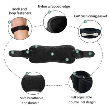 Εκ μέρους της ετικέτας, διασυνοριακό μέγεθος επιγονατίδας με προστασία συμπίεσης στο γόνατο για άνδρες και γυναίκες, υπαίθριο μπάσκετ, ποδόσφαιρο, ορειβασία, τρέξιμο, προστασία γονάτου