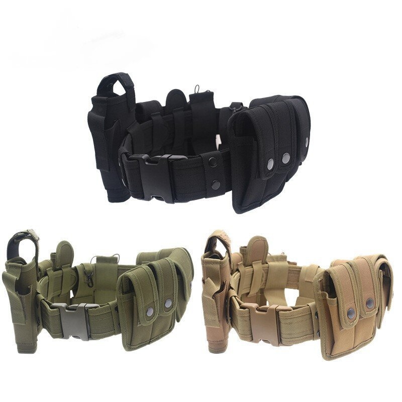 Välistingimustes kasutatavate spordivahendite taktikaline vöö, kümneosaline komplekt, eemaldatav tarvikute kott, vöökoha tihend, turvatööriist, kiirkinnitusega varrukas