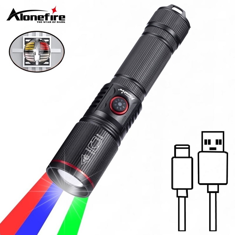 USB újratölthető RGB teleszkópos fókuszáló fotózási világítás zseblámpa hangulatkitöltő lámpa kültéri hordozható világítás SV96