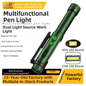 Határokon átnyúló új, ultrafényes, nagy hatótávolságú, kettős fényforrású, kettős mágneses tolllámpa, szárazelemes lítium akkumulátorral működő, univerzális, hordozható zseblámpa