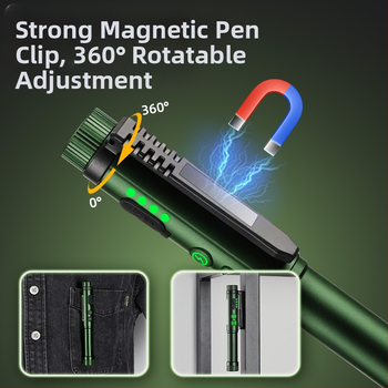 Νέος, εξαιρετικά φωτεινός, διπλής πηγής φωτός μεγάλης εμβέλειας, διπλός μαγνητικός φακός στυλό με ξηρή μπαταρία λιθίου, φορητός φακός γενικής χρήσης, διασυνοριακής παραγωγής