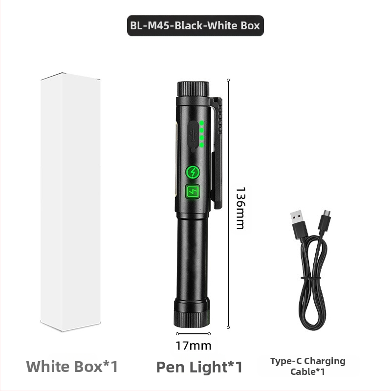 Határokon átnyúló új, ultrafényes, nagy hatótávolságú, kettős fényforrású, kettős mágneses tolllámpa, szárazelemes lítium akkumulátorral működő, univerzális, hordozható zseblámpa