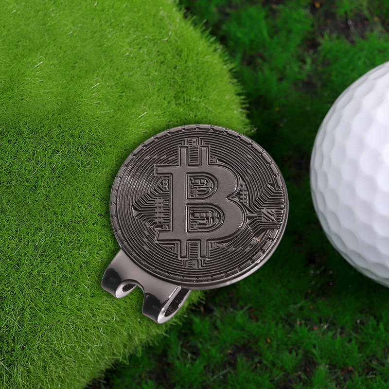 Határokon átnyúló, mint a virtuális bitcoin alakú golf sapka klip Golf klip Mark Mark fém mágneses golyó pozíciójelző