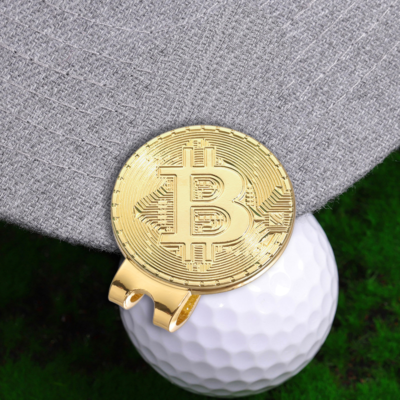 Határokon átnyúló, mint a virtuális bitcoin alakú golf sapka klip Golf klip Mark Mark fém mágneses golyó pozíciójelző