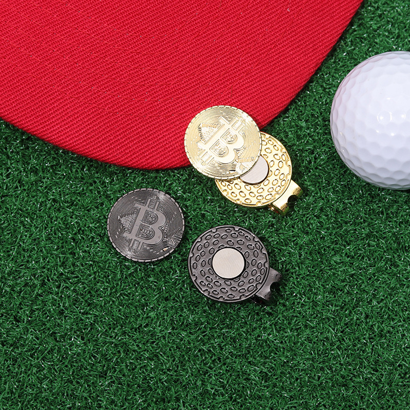 Határokon átnyúló, mint a virtuális bitcoin alakú golf sapka klip Golf klip Mark Mark fém mágneses golyó pozíciójelző