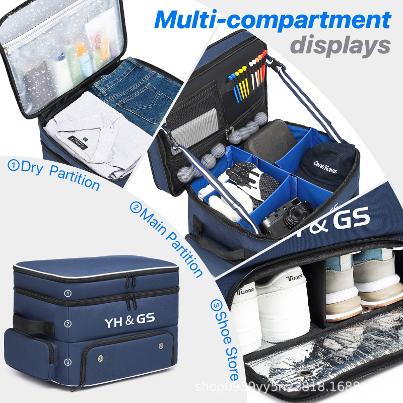 Golfo daiktų laikymo dėžė, vandeniui atspari ir patvari bagažinės laikymo golfo batų krepšys vyriškiems golfo aksesuarams