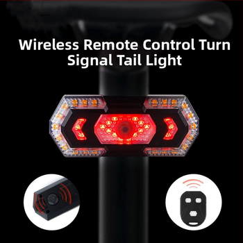 Nuotolinio valdymo posūkio signalo galinis žibintas, įkraunamas USB, vandeniui atsparus dviračio galinis žibintas su įspėjamuoju signalu