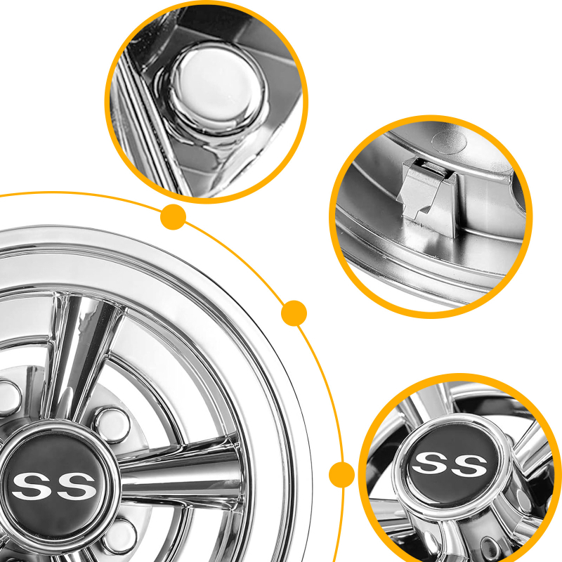 Amz golfkocsi 8 hüvelykes galvanizált kerékagy-sapka univerzális modell, Club Car/Ezgo/Yamaha modellekhez