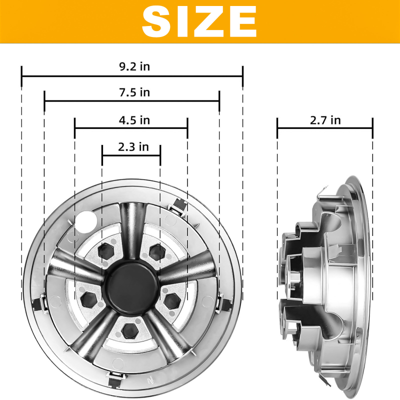 Amz golfkocsi 8 hüvelykes galvanizált kerékagy-sapka univerzális modell, Club Car/Ezgo/Yamaha modellekhez