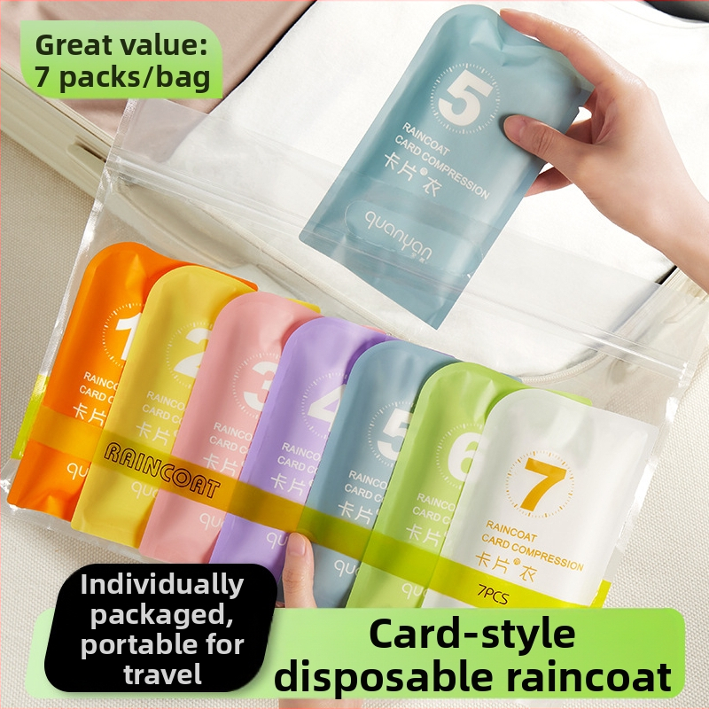 Дъждобран за възрастни за еднократна употреба, удебелен преносим картонен дъждобран, детски туристически живописен водоустойчив компресионен дъждобран