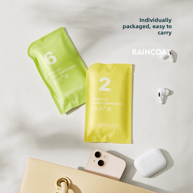 Дъждобран за възрастни за еднократна употреба, удебелен преносим картонен дъждобран, детски туристически живописен водоустойчив компресионен дъждобран