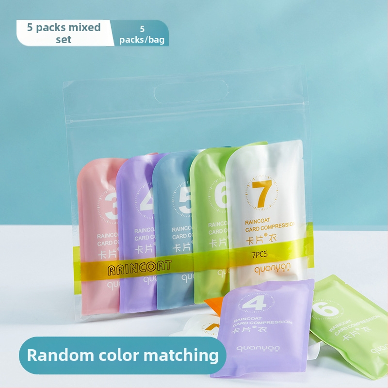 Дъждобран за възрастни за еднократна употреба, удебелен преносим картонен дъждобран, детски туристически живописен водоустойчив компресионен дъждобран