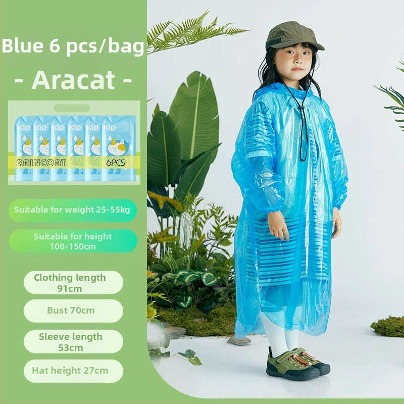 Дъждобран за възрастни за еднократна употреба, удебелен преносим картонен дъждобран, детски туристически живописен водоустойчив компресионен дъждобран