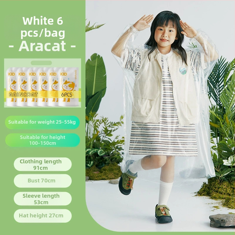 Дъждобран за възрастни за еднократна употреба, удебелен преносим картонен дъждобран, детски туристически живописен водоустойчив компресионен дъждобран