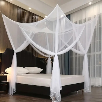 4-nurga rihmaga suur voodi sääsevõrk nelja uksega ruudukujuline telk õues telkimiseks stiilis valge sääsevõrk kokkupandav sääsetõrje