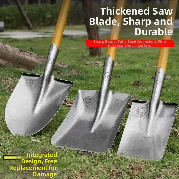 Голяма лопата, манганова стоманена лопата, копаене, разрохкване на почвата, артефакт, градина, градински инструменти, засаждане на зеленчуци, селскостопански, дървена дръжка, желязна лъжица