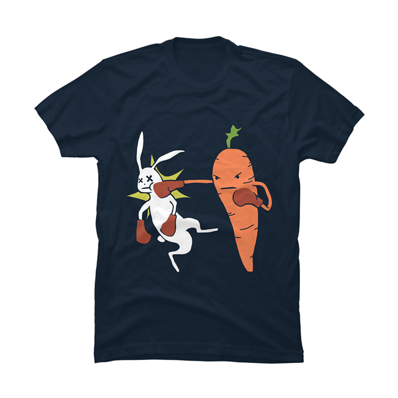 Carrot Beat Rabbit American Casual Small Fresh Cute Direct Spray Férfi és női Direct Spray rövid ujjú póló