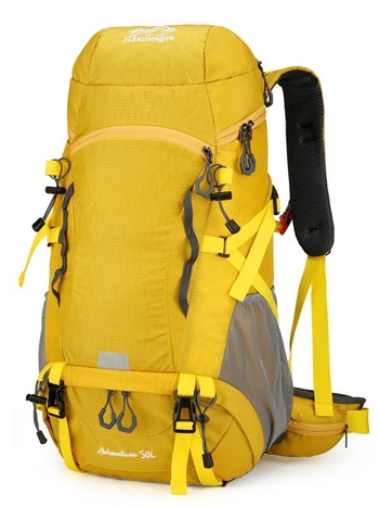 Πολυλειτουργική τσάντα ορειβασίας εξωτερικού χώρου 50L μεγάλης χωρητικότητας νάιλον αδιάβροχο σακίδιο πλάτης πεζοπορίας χονδρικής