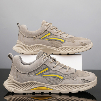 Határokon átnyúló, plus size férfi cipő, 2024-es új tavaszi, hálós, lélegző, könnyű futócipő, fűzős, puha talpú, alkalmi cipő