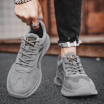 Határokon átnyúló, plus size férfi cipő, 2024-es új tavaszi, hálós, lélegző, könnyű futócipő, fűzős, puha talpú, alkalmi cipő