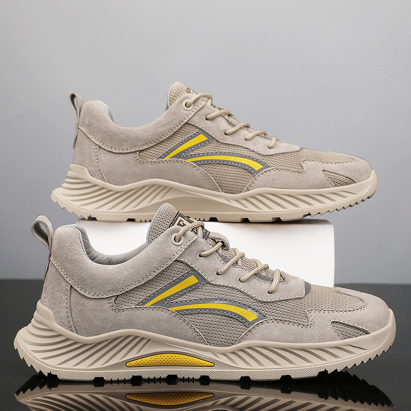 Határokon átnyúló, plus size férfi cipő, 2024-es új tavaszi, hálós, lélegző, könnyű futócipő, fűzős, puha talpú, alkalmi cipő