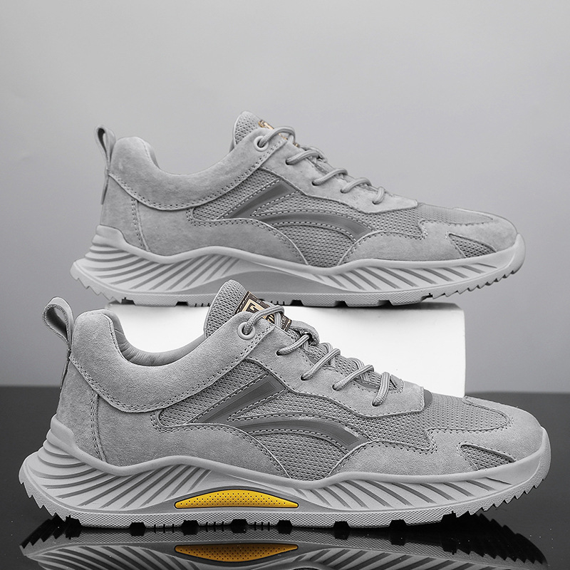 Határokon átnyúló, plus size férfi cipő, 2024-es új tavaszi, hálós, lélegző, könnyű futócipő, fűzős, puha talpú, alkalmi cipő