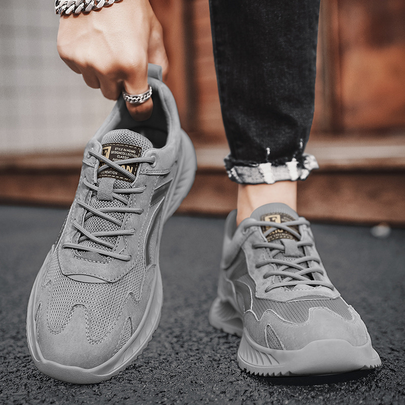 Határokon átnyúló, plus size férfi cipő, 2024-es új tavaszi, hálós, lélegző, könnyű futócipő, fűzős, puha talpú, alkalmi cipő