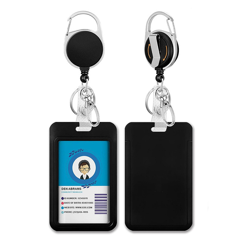 Nagykereskedelmi nagy teherbírású jelvény visszahúzható, könnyen húzható csattal ellátott pánt hátlapján ovális, könnyen húzható csattal ellátott, függőleges változatú kártyatartó lógó nyakpánttal