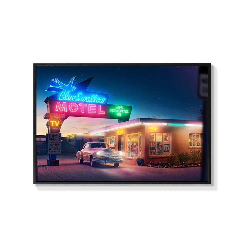 Retro auto rippuv maal õlimaali plakat küberpunk sportauto klubi seinakaunistus maalimisbaar e-spordi seinamaaling