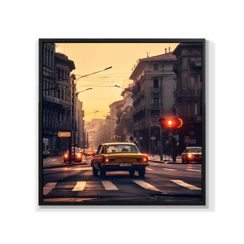 Retro auto rippuv maal õlimaali plakat küberpunk sportauto klubi seinakaunistus maalimisbaar e-spordi seinamaaling