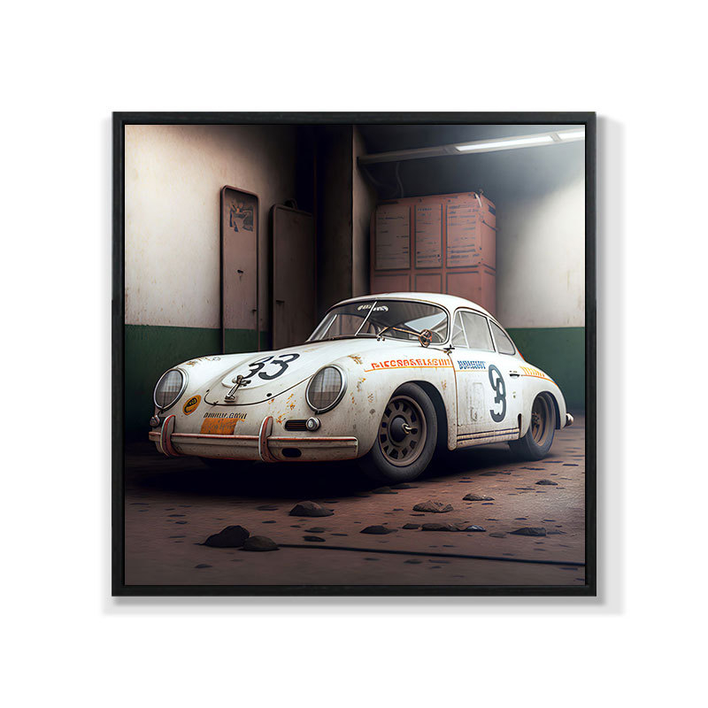 Retro auto rippuv maal õlimaali plakat küberpunk sportauto klubi seinakaunistus maalimisbaar e-spordi seinamaaling