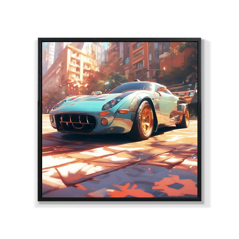 Retro auto rippuv maal õlimaali plakat küberpunk sportauto klubi seinakaunistus maalimisbaar e-spordi seinamaaling