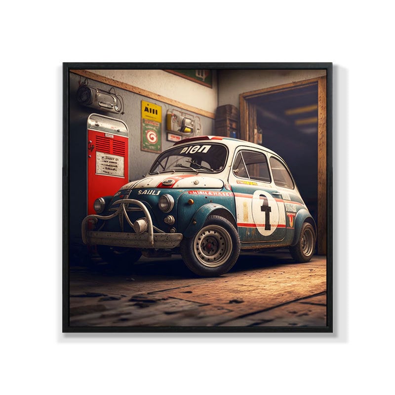 Retro auto rippuv maal õlimaali plakat küberpunk sportauto klubi seinakaunistus maalimisbaar e-spordi seinamaaling